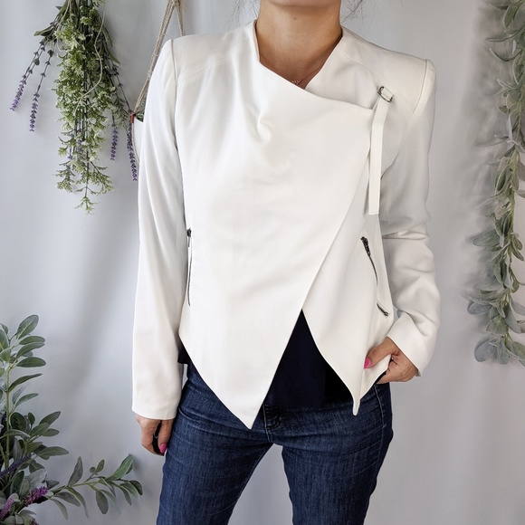 Dance & Marvel Jackets & Blazers - DANCE & MARVEL asymmetric moto crepe jacket 0863